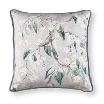 Square cushion / floral / linen / multi-color