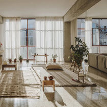 Contemporary rug / plain / wool / jute