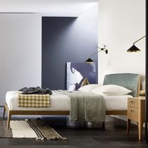 Double bed / contemporary / with upholstered...