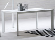 Contemporary table / elm / metal base /...