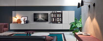 Contemporary TV wall unit / lacquered wood...