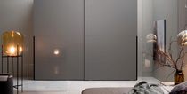 Contemporary wardrobe / lacquered wood /...