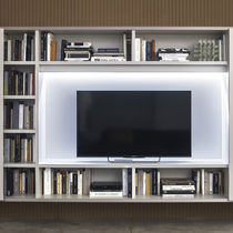 Contemporary TV wall unit / lacquered wood...