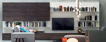 Contemporary TV wall unit / elm