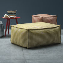Contemporary ottoman / fabric / leather...
