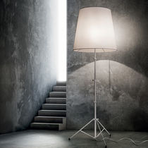 Floor-standing lamp / steel / fabric / contemporary
