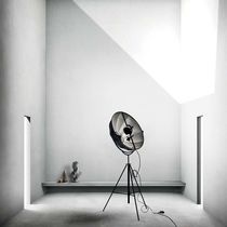 Floor lamp / steel / fabric / contemporary