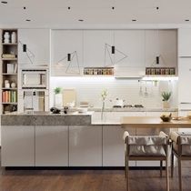 Pendant lamp / metal / contemporary / straight