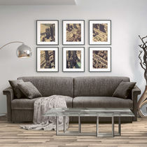 Sofa bed / contemporary / gray / blue