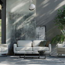 Sofa bed / contemporary / gray / white