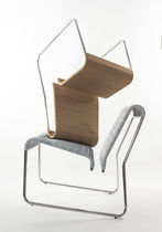 Contemporary chair / sled base / metal /...