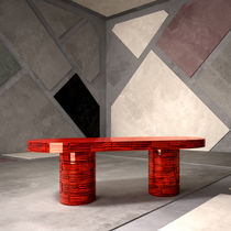 Contemporary dining table / ebony / Macassar...