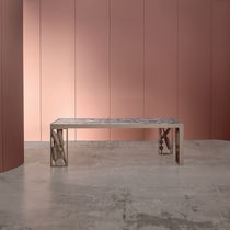Contemporary table / oak / marble / rectangular