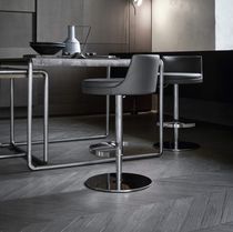 Contemporary bar chair / fabric / leather...