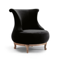 Classic fireside chair / fabric / wooden...
