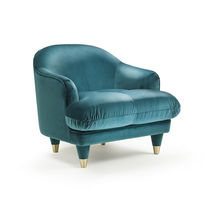 Traditional armchair / fabric / blue / for...