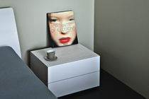 Contemporary bedside table / oak / rectangular
