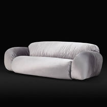 Contemporary sofa / gray / beige / violet