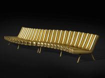 Modular sofa / contemporary / leather /...
