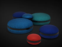 Contemporary pouf / fabric / round / commercial