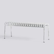 Contemporary garden bench / galvanized steel...