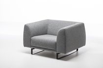Contemporary visitor armchair / leather...