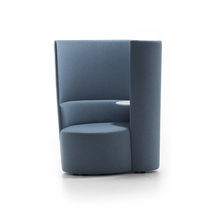 Contemporary armchair / fabric / high-back...