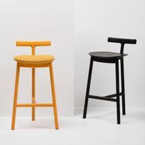 Contemporary bar chair / ash / wooden base...