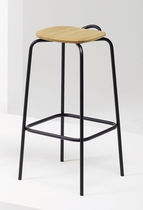 Contemporary bar stool / oak / ash / stainless...