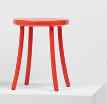 Contemporary stool / ash / ash base / round