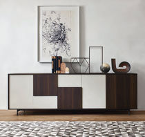 Contemporary sideboard / wood veneer / glossy...