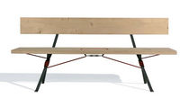 Traditional bench / wooden / with backrest