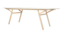 Contemporary table / wooden / rectangular...