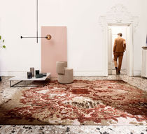 Contemporary rug / patterned / wool / silk