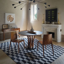 Contemporary rug / geometric / wool / silk