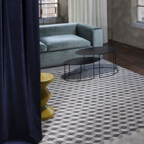 Contemporary rug / geometric / wool / silk