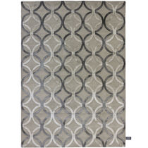 Contemporary rug / geometric / wool / silk