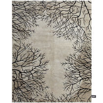 Contemporary rug / patterned / wool / silk