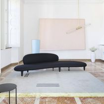 Contemporary rug / striped / wool / silk