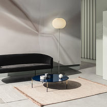Contemporary rug / plain / silk / linen