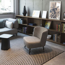 Contemporary rug / geometric / wool / silk