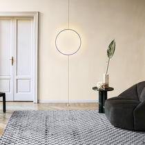 Contemporary rug / plaid / silk / bamboo