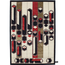 Contemporary rug / geometric / wool / silk