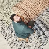 Contemporary rug / striped / wool / rectangular