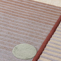 Contemporary rug / striped / wool / silk
