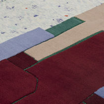 Contemporary rug / patterned / wool / silk