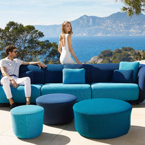 Contemporary pouf / fabric / round / outdoor