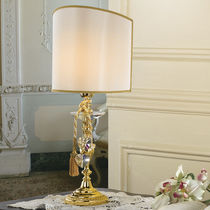Table lamp / classic / brass / fabric