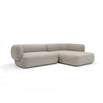 Modular sofa / contemporary / fabric / leather