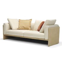 Contemporary sofa / fabric / leather / by...